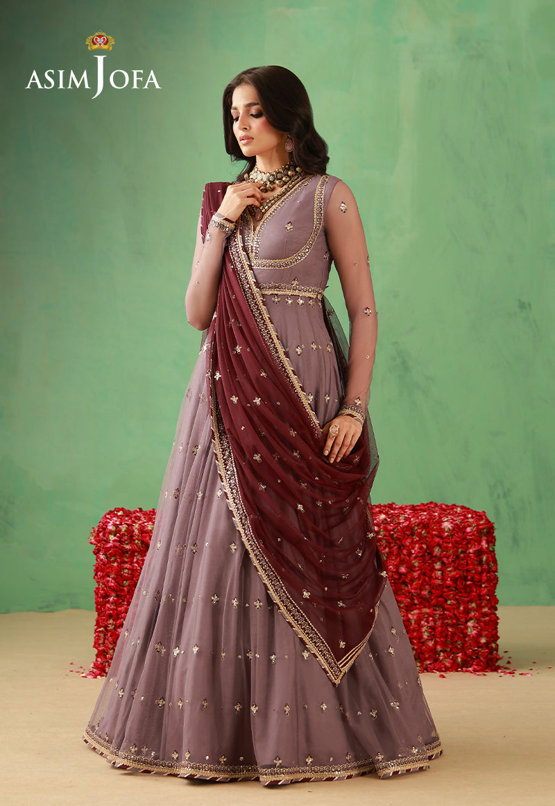 AJULFH-02 Embroidered Net Unstitched 2 Pcs