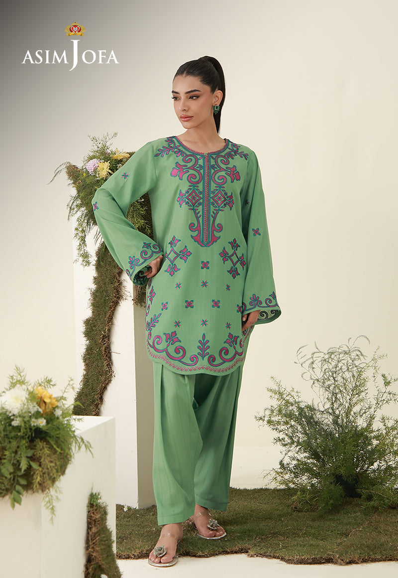 Ajpb-307 Embroidered Dobby Stitched 2Pcs