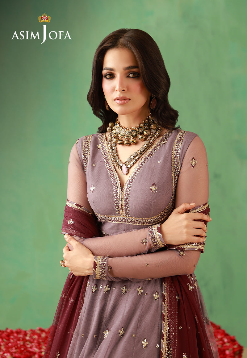 AJULFH-02 Embroidered Net Unstitched 2 Pcs