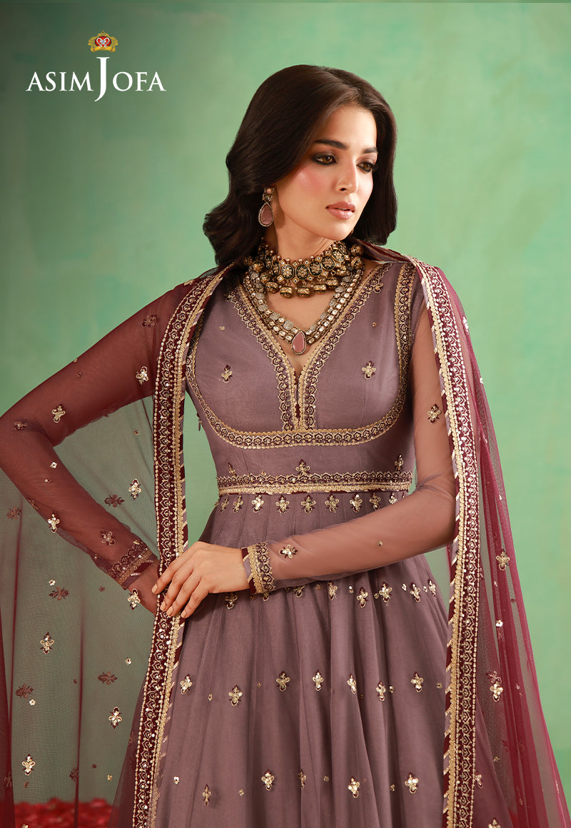 AJULFH-02 Embroidered Net Unstitched 2 Pcs