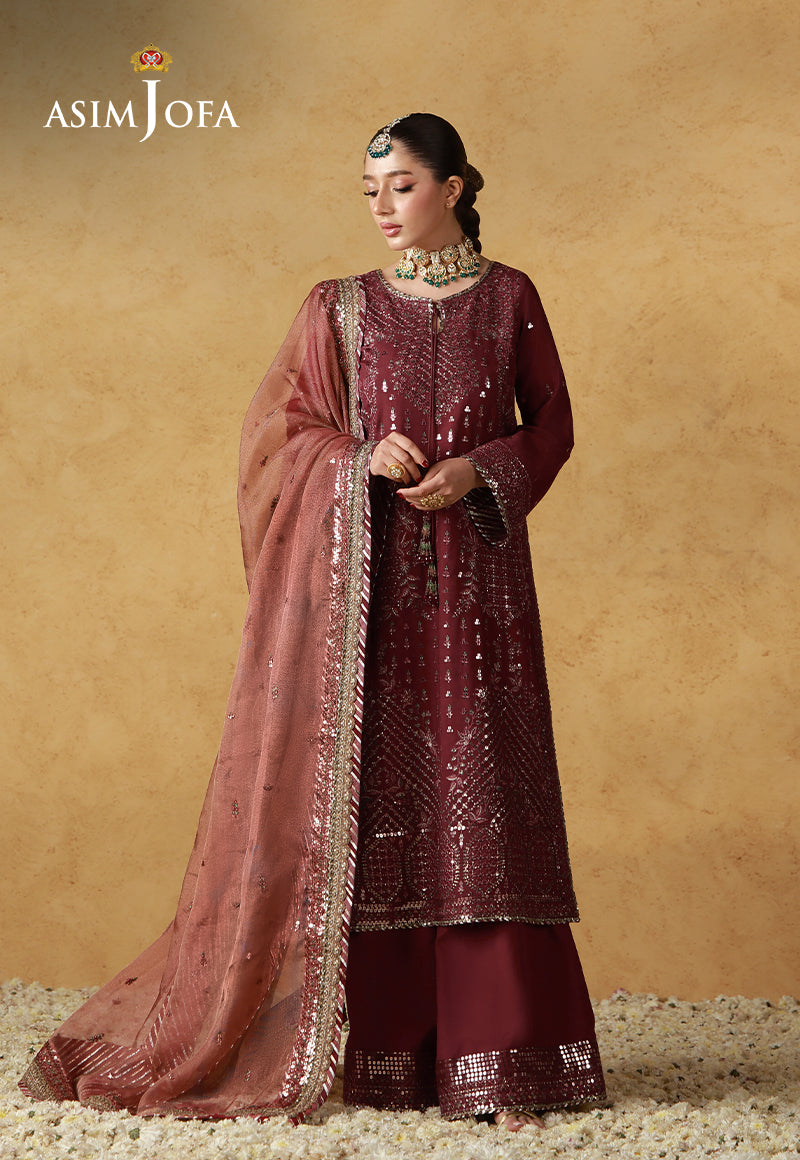 AJULND-07 Embroidered Cotton Silk Stitched 3 Pcs