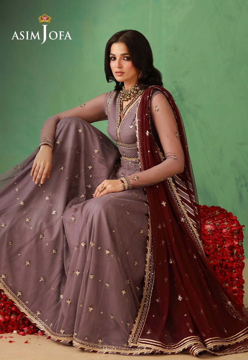 AJULFH-02 Embroidered Net Unstitched 2 Pcs