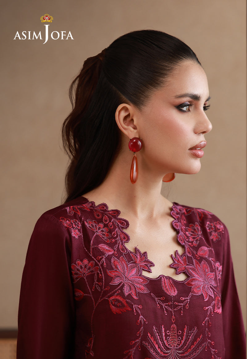 Ajpb-326 Embroidered Cotton Silk Stitched 2Pcs