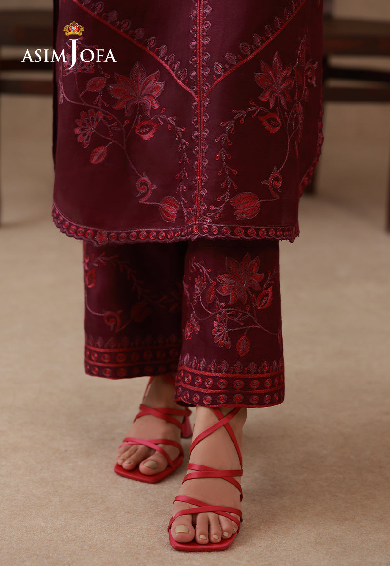 Ajpb-326 Embroidered Cotton Silk Stitched 2Pcs