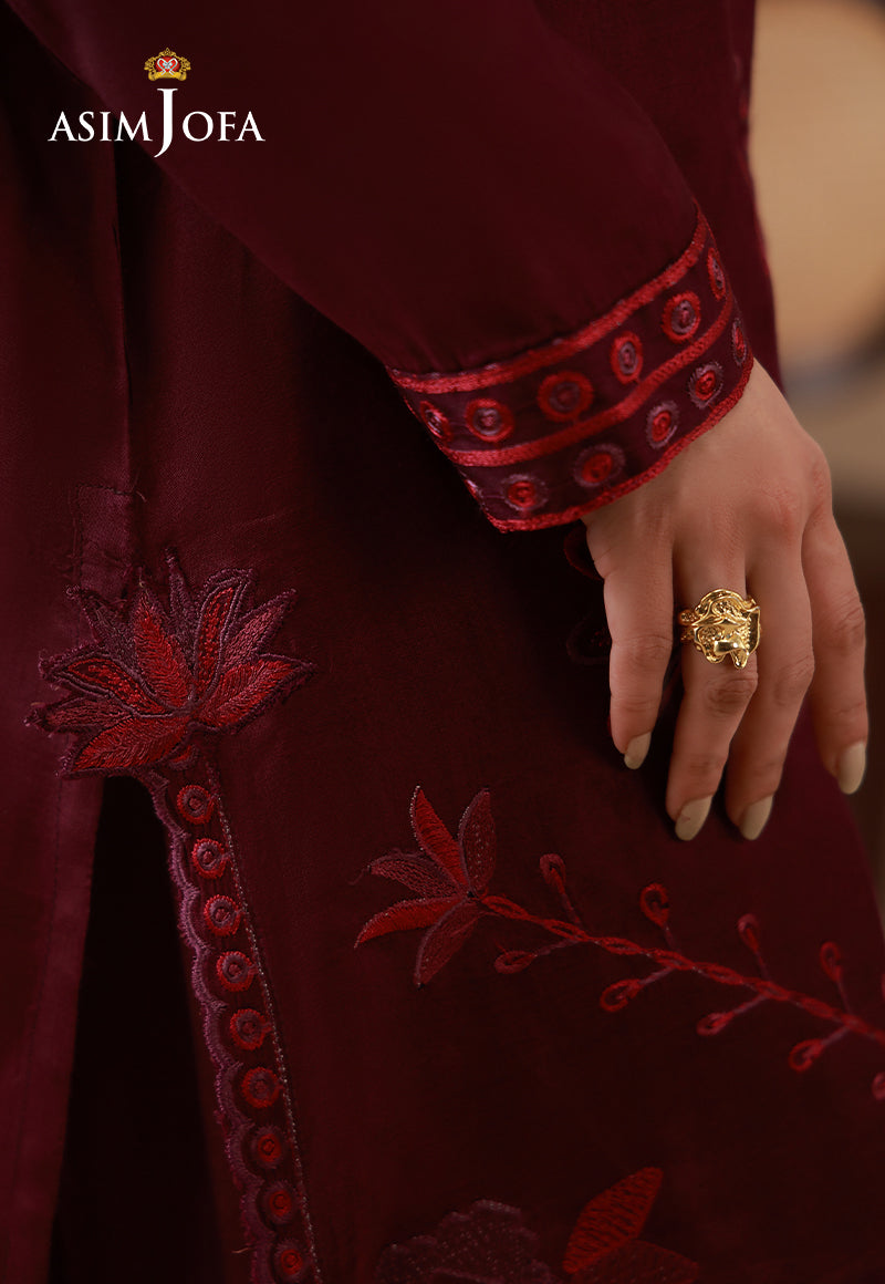 Ajpb-326 Embroidered Cotton Silk Stitched 2Pcs