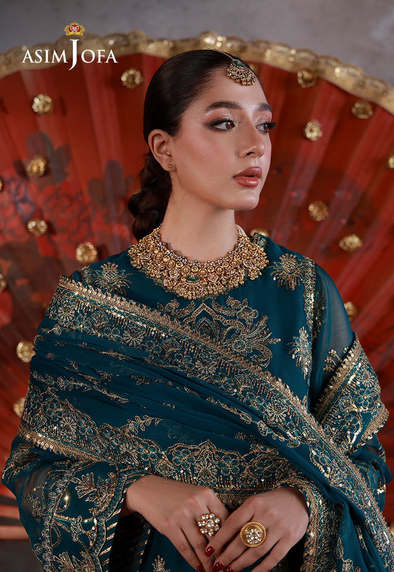 AJULN-16 Embroidered Chiffon Unstitched 3 Pcs