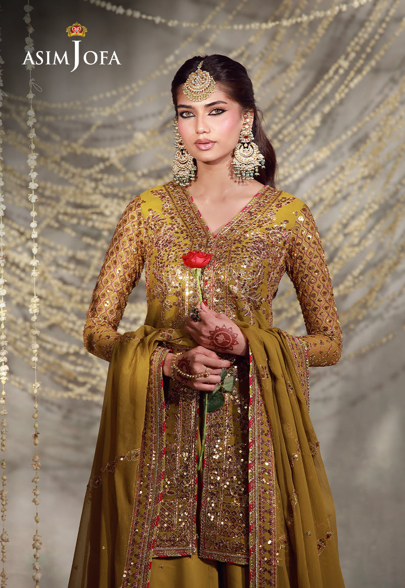 AJULFED-02 Embroidered Chiffon Stitched 3 Pcs