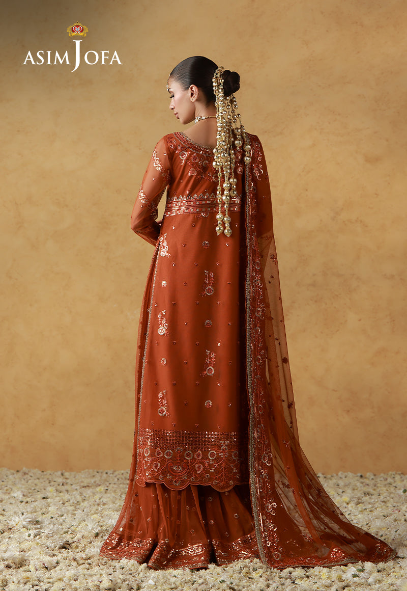 AJULN-20 Embroidered Net Unstitched 3 Pcs