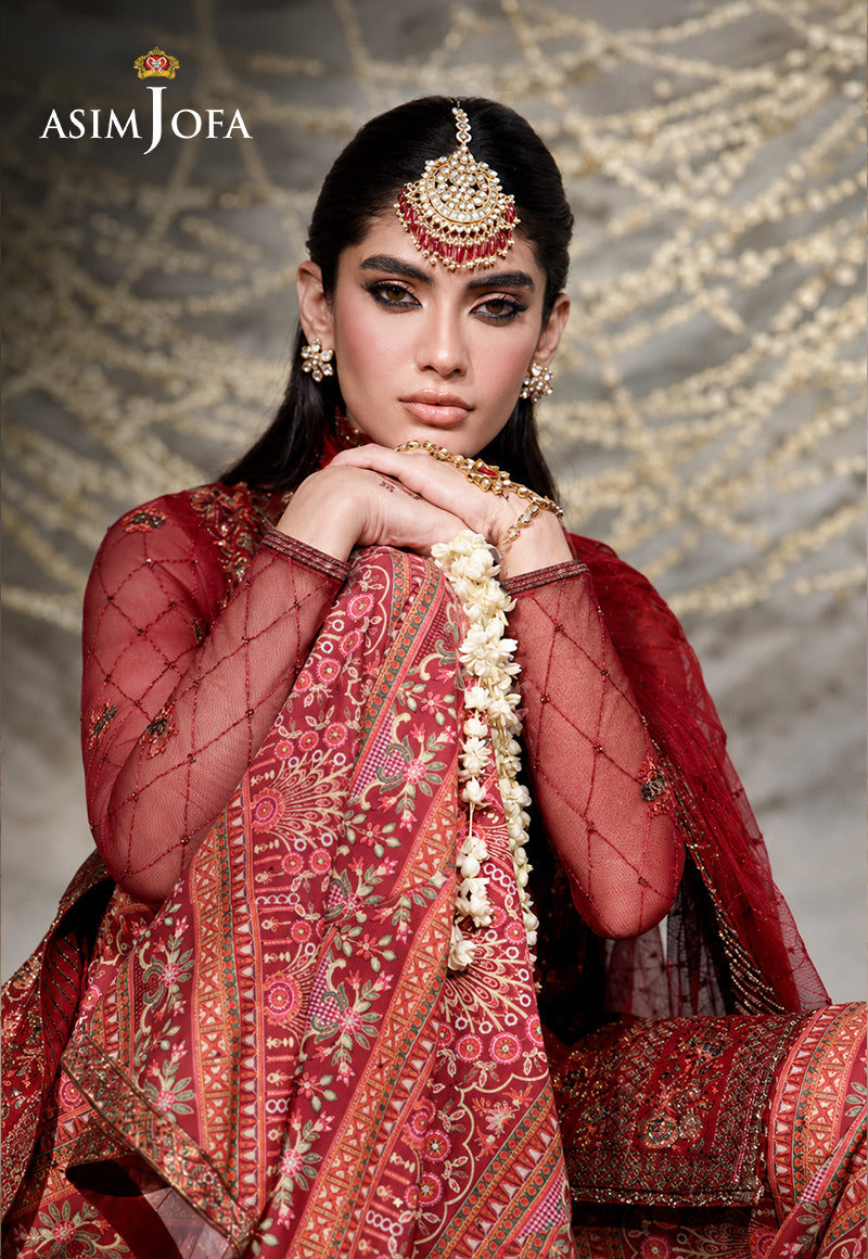 AJULFE-08 Embroidered Poly Net Unstitched 3 Pcs