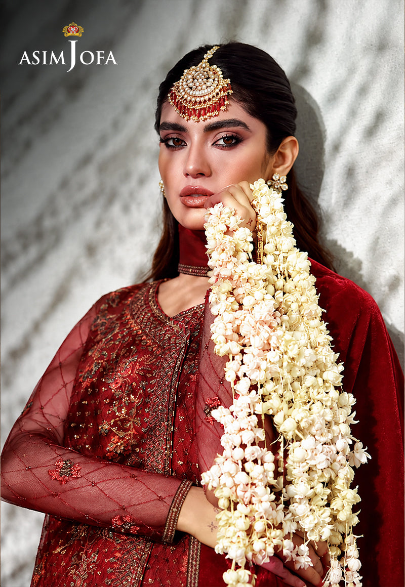 AJULFE-08 Embroidered Poly Net Unstitched 3 Pcs