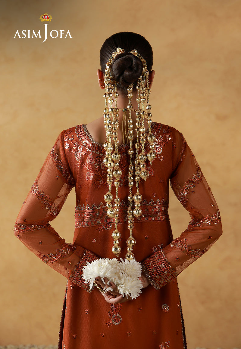 AJULN-20 Embroidered Net Unstitched 3 Pcs