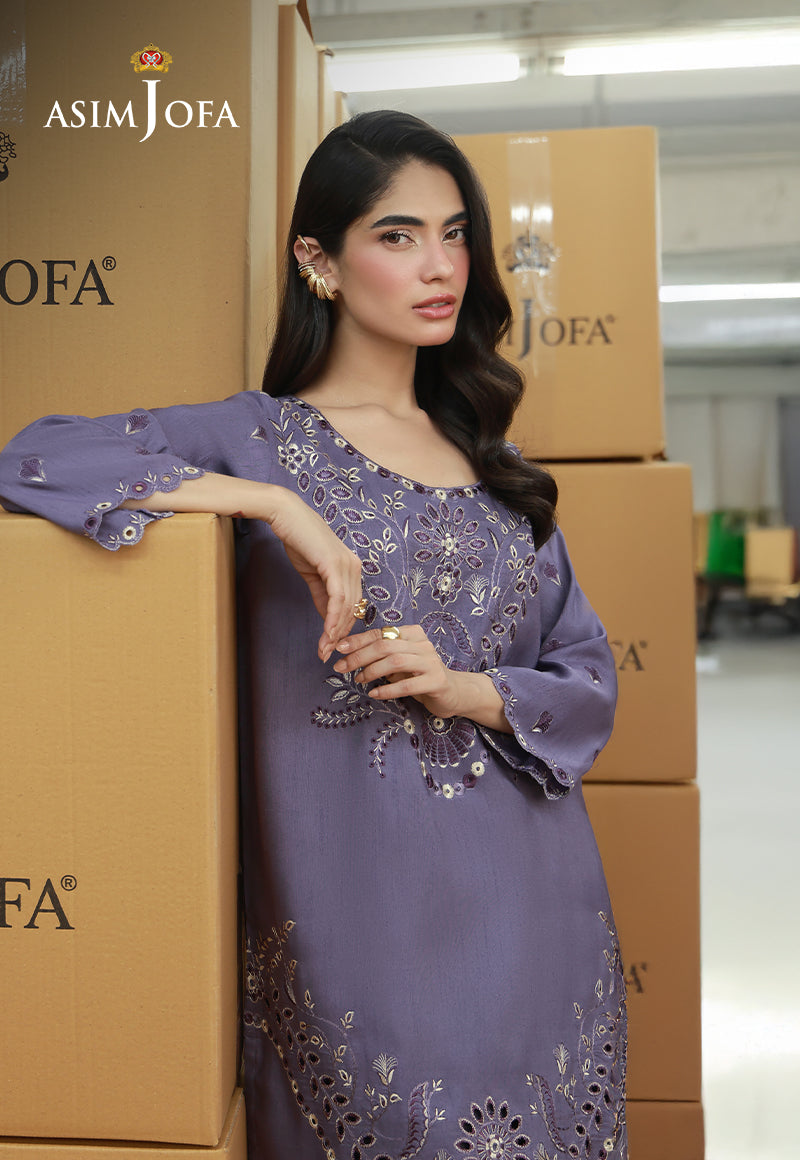AJLPF-09 Embroidered Raw Silk Stitched 2pcs