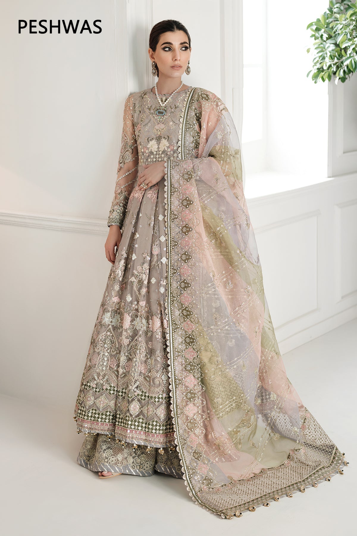 EMBROIDERED NET CH10-08 STITCHED