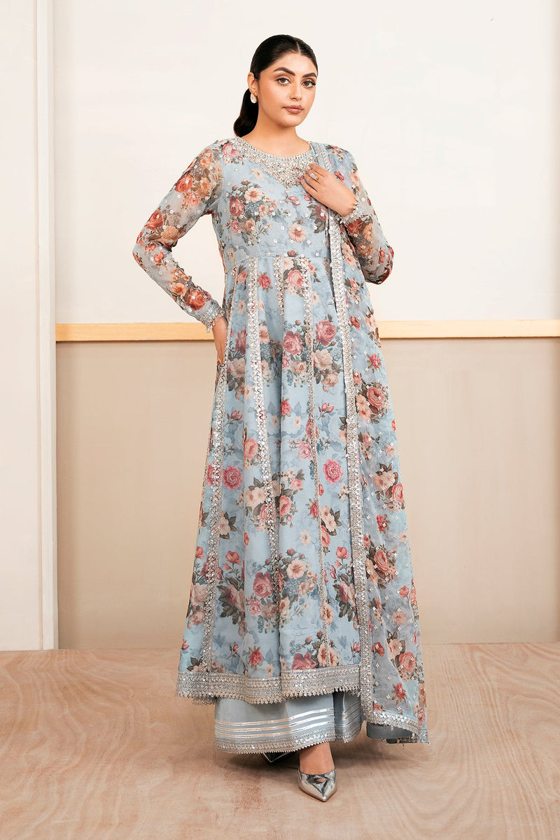 Embellished Printed Chiffon Pr-1058
