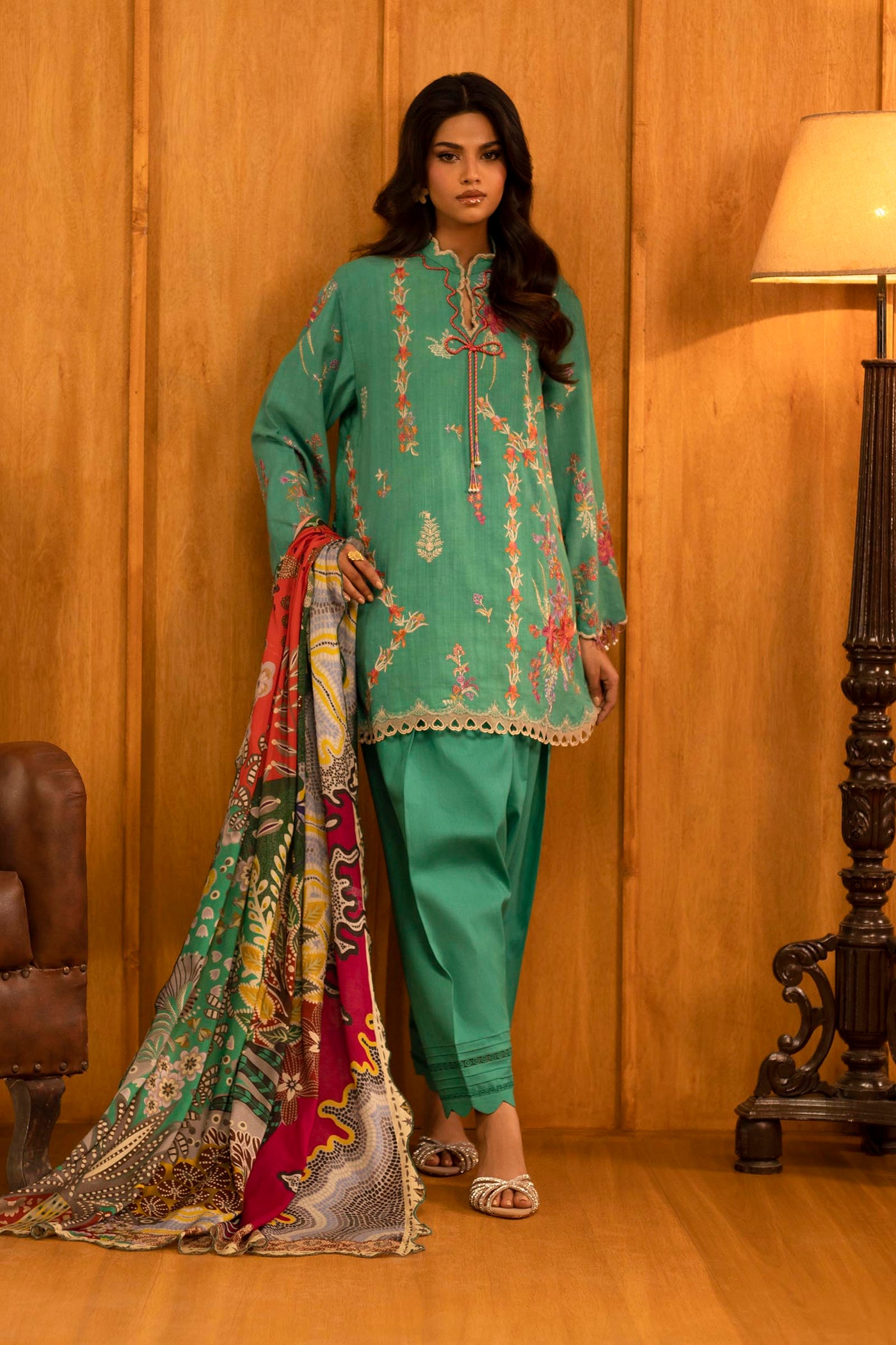 Unstitched Slub Muzlin 3 Piece Suit
