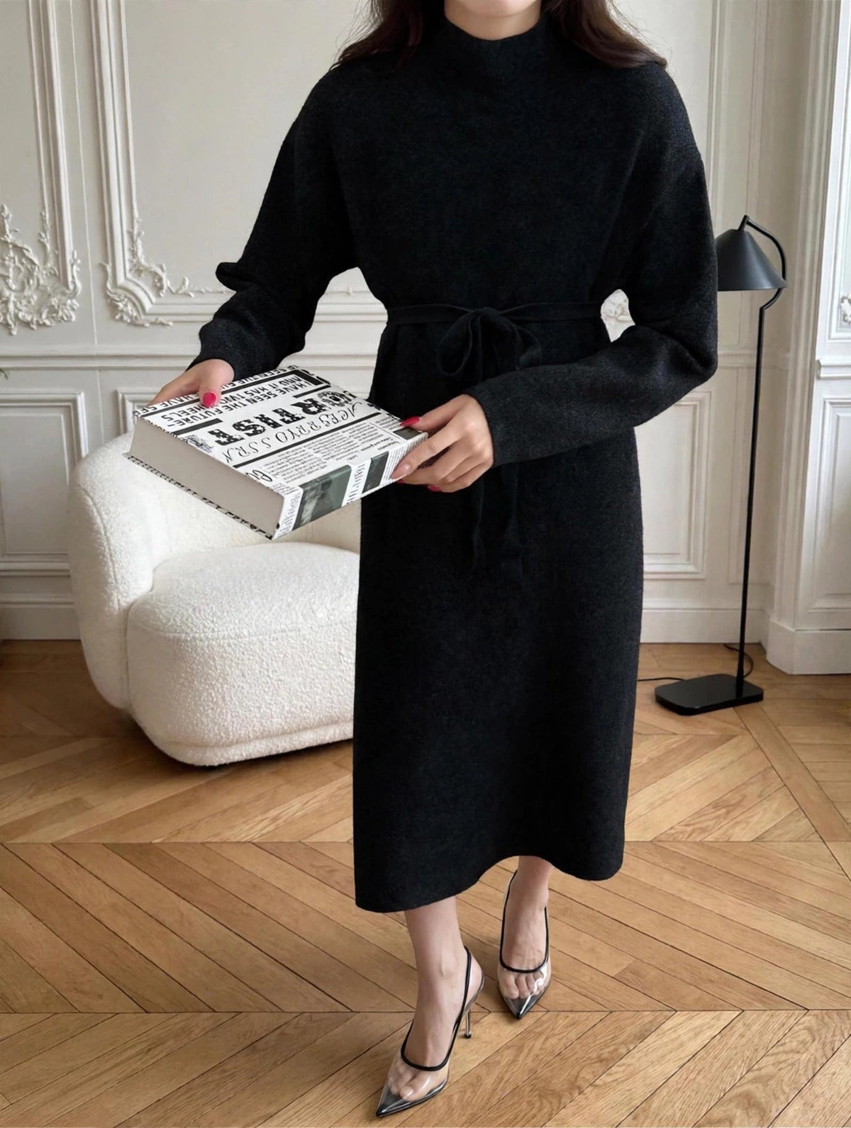 Liya Cable Knit Dress with Belt