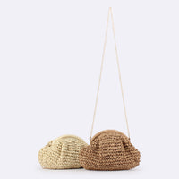 Mika Raffia Pouch Bag with detachable Chain
