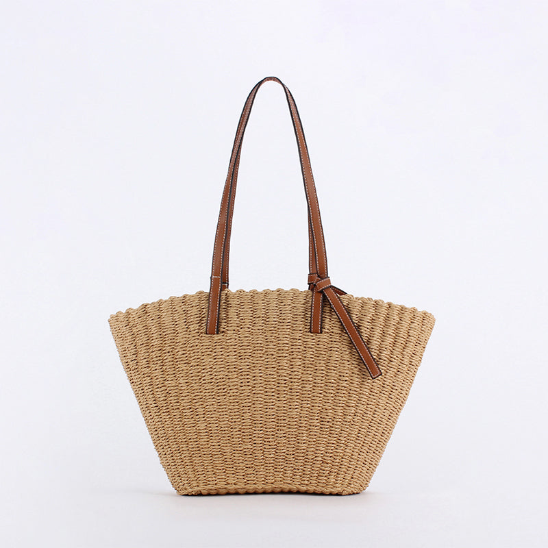 Elsa Brown Raffia Tote Bag
