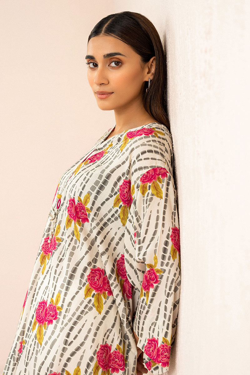 Ivory Frost Printed Linen Shirt