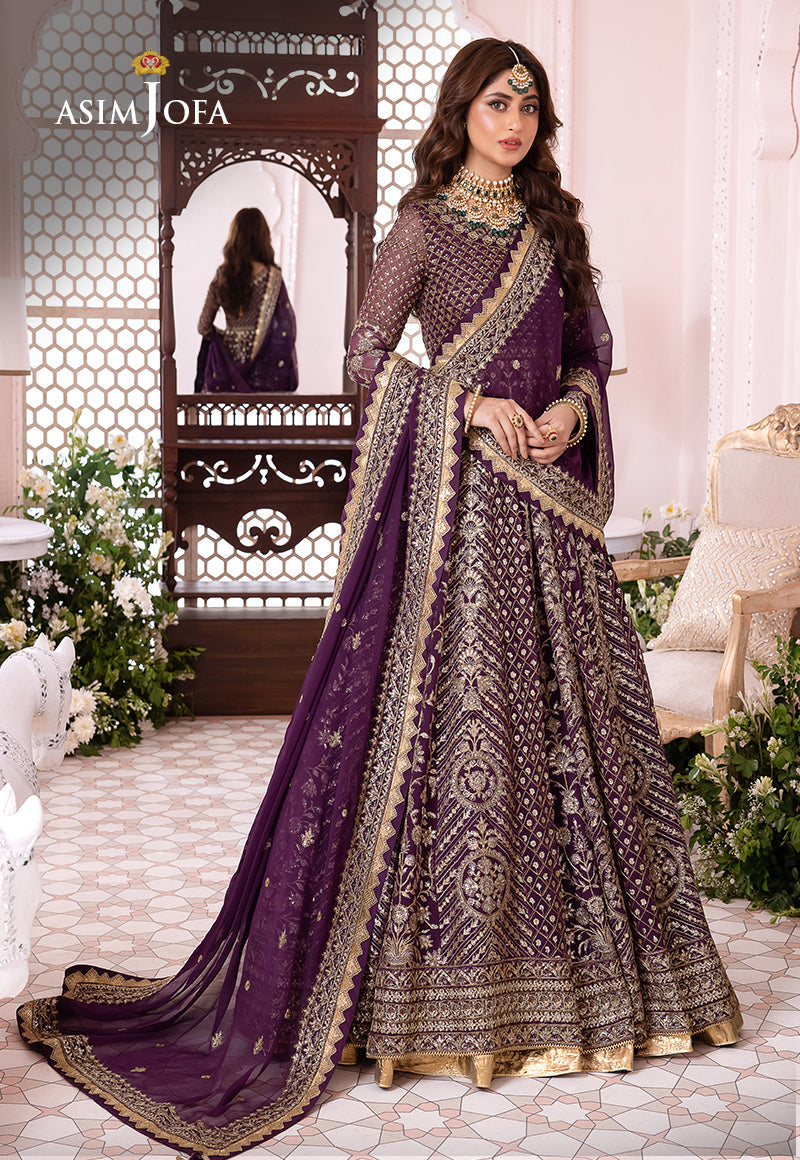 Ajcc-04 Designers Stitched Embroidered Chiffon 3 Pcs