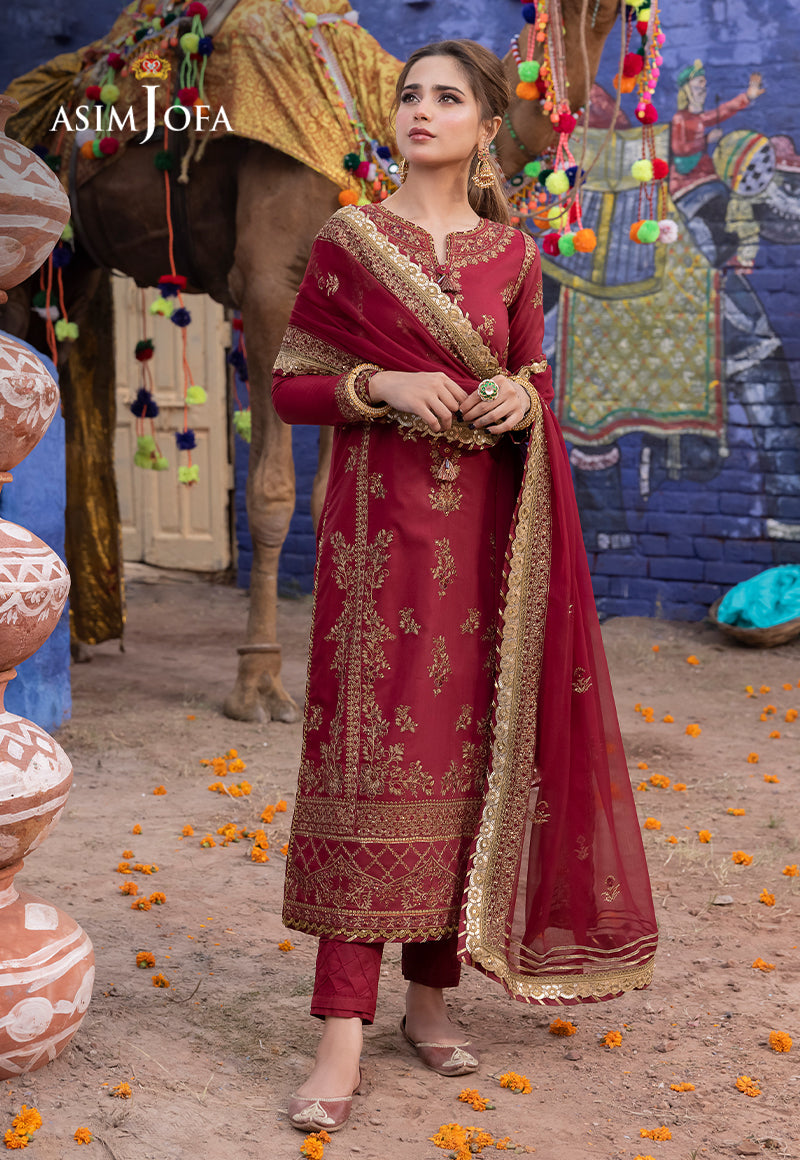 AJAB-09 EMBROIDERED LAWN SILK 3 PCS