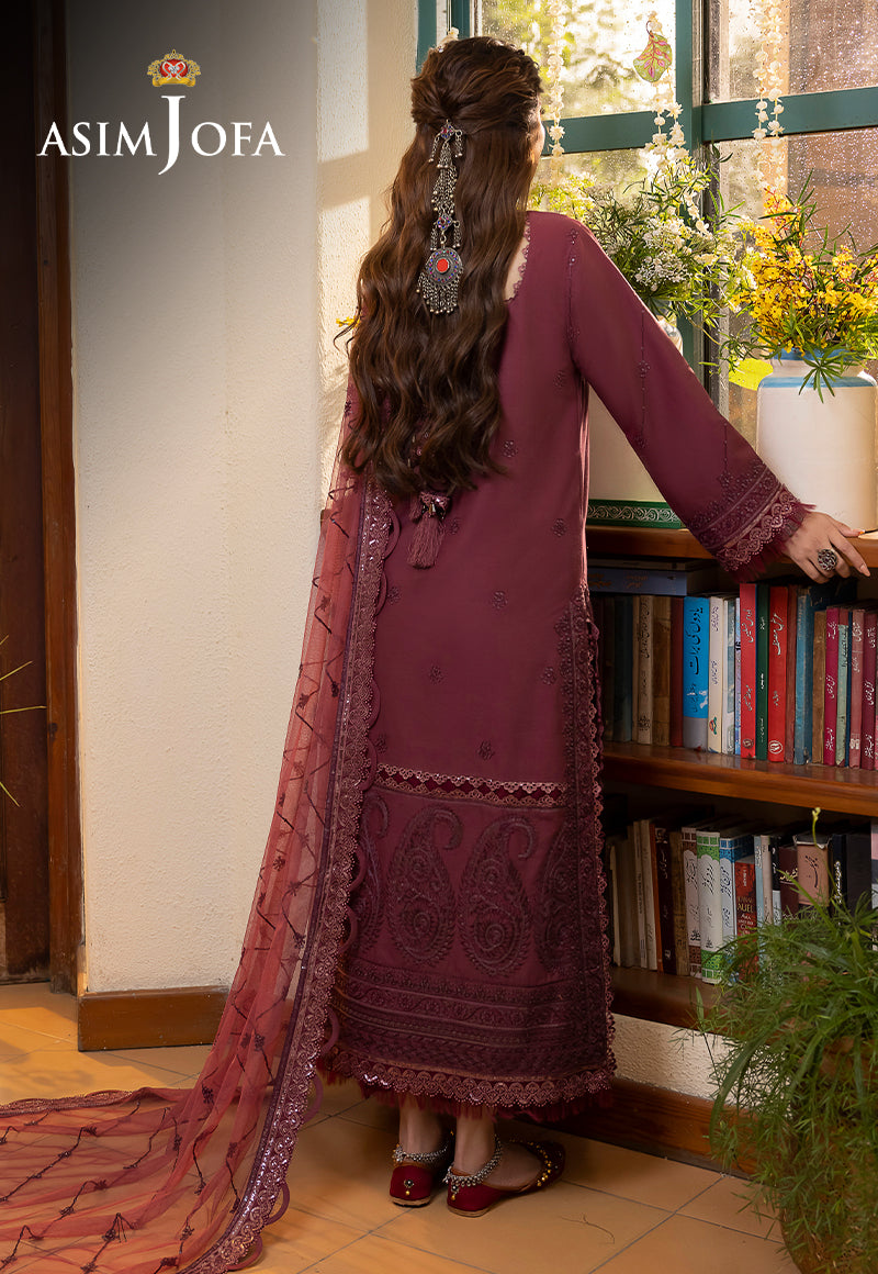 AJSWD-10 EMBROIDERED LAWN SILK 3 PCS