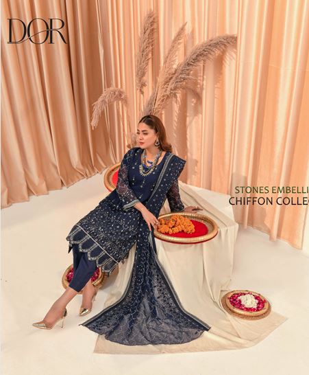 Design 3 - Royal Blue (Unstitched)