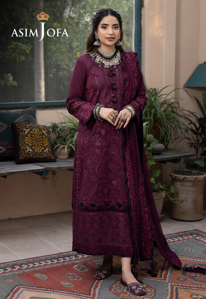AJDAB-05 EMBROIDERED LAWN SILK STITCHED 3 PCS