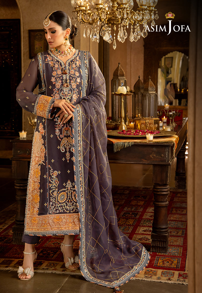AJVF-04 EMBROIDERED CHIFFON 3 PCS