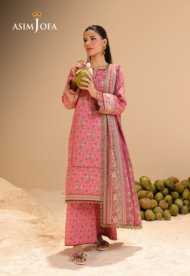 AJUBUD-28 Printed Lawn Stitched 3 PCS