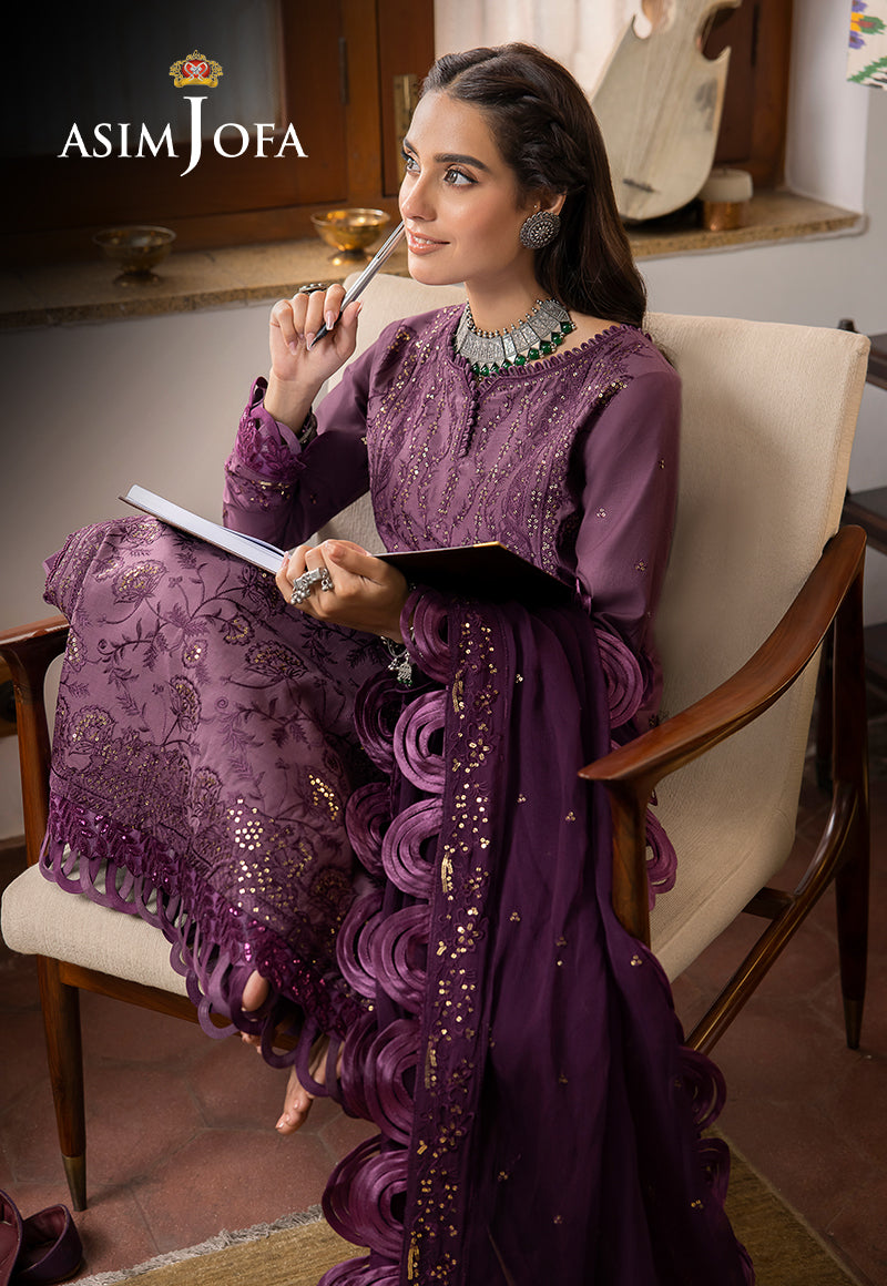 AJSWP-06 STITCHED EMBROIDERED LAWN SILK 3 PCS
