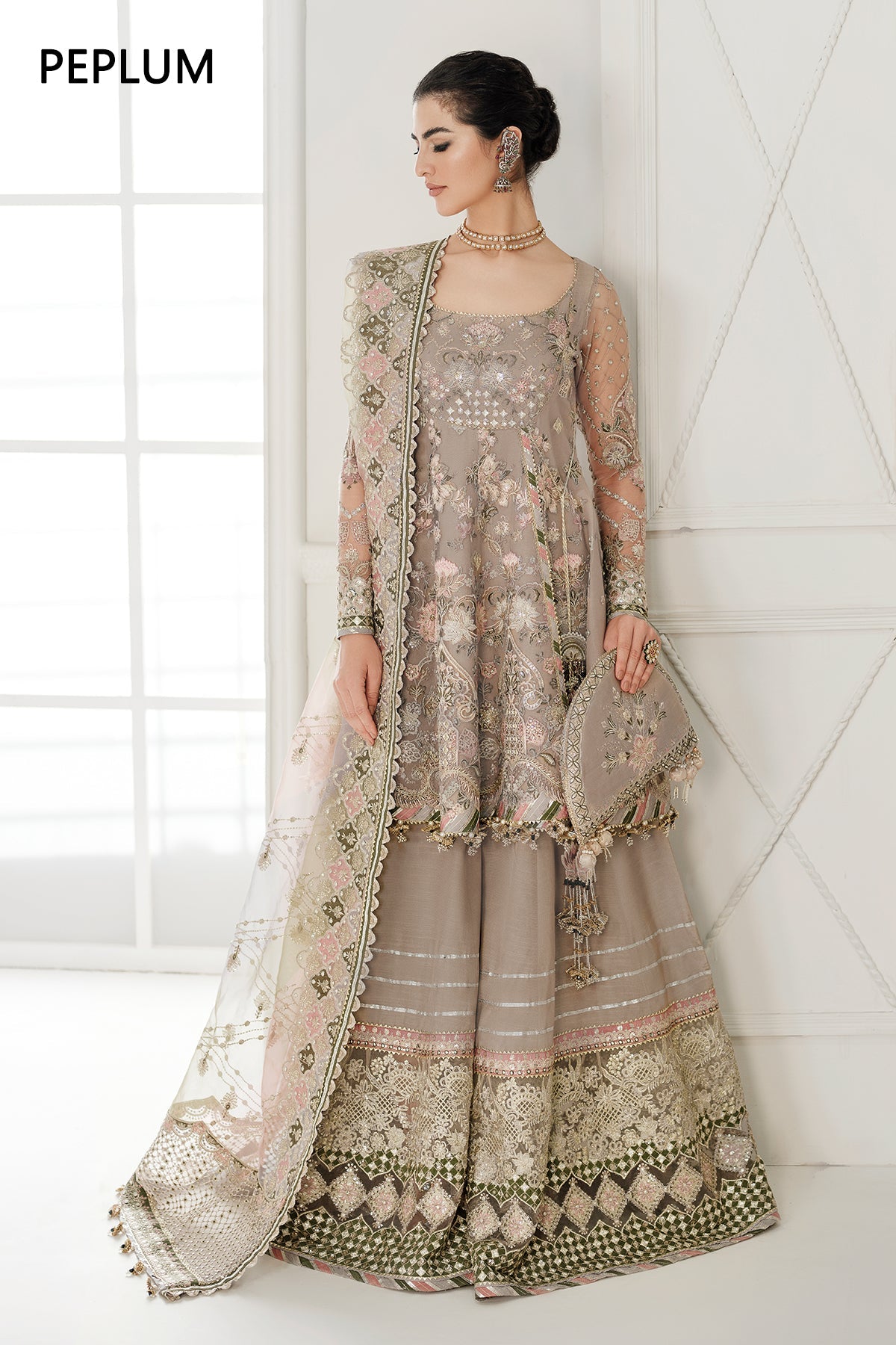 EMBROIDERED NET CH10-08 STITCHED