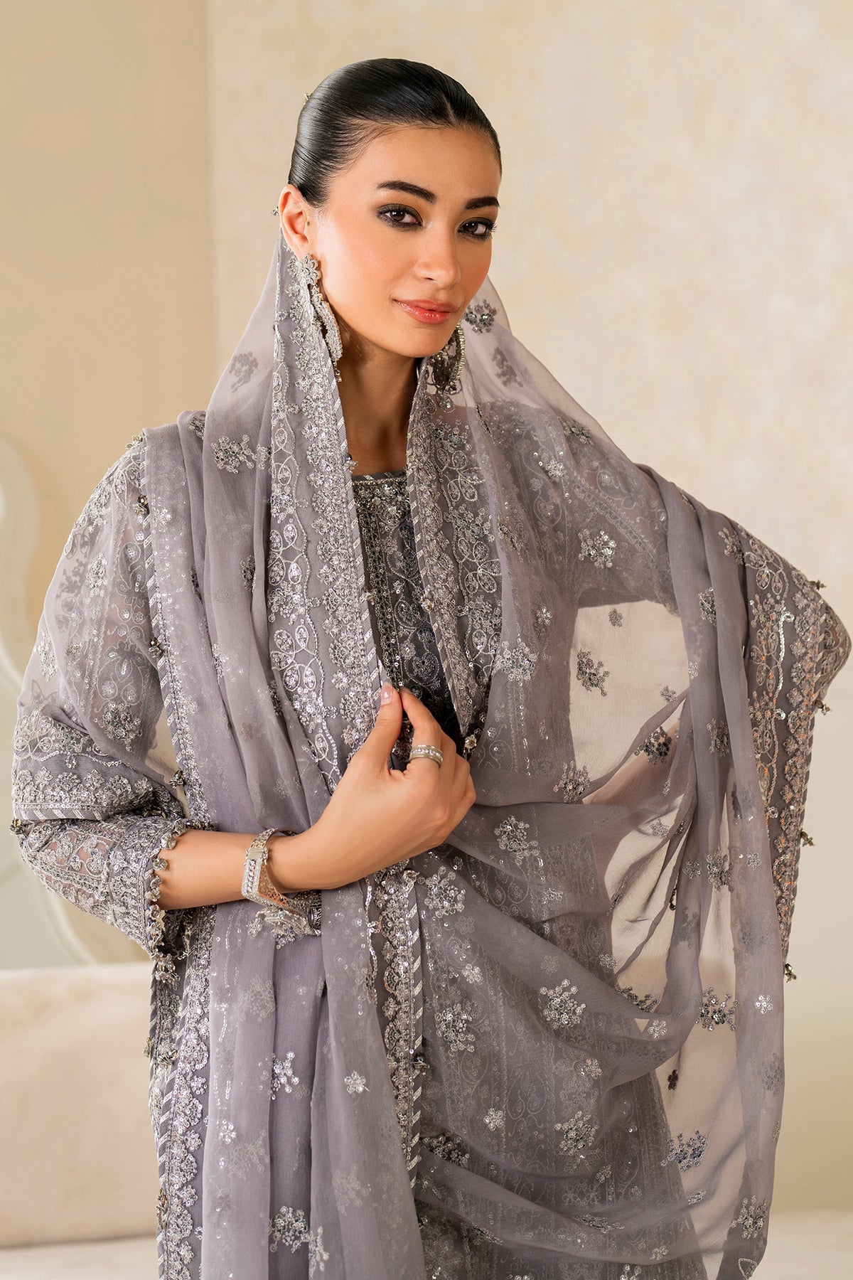 EMBROIDERED CHIFFON UF-4161