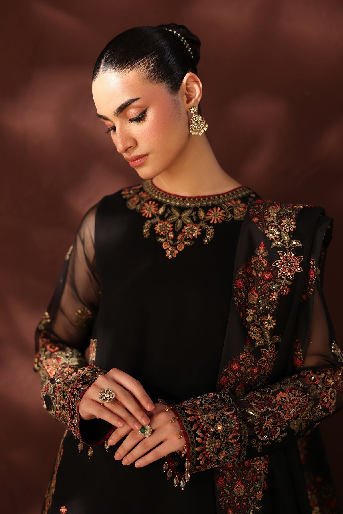 EMBROIDERED CHIFFON UF-4488