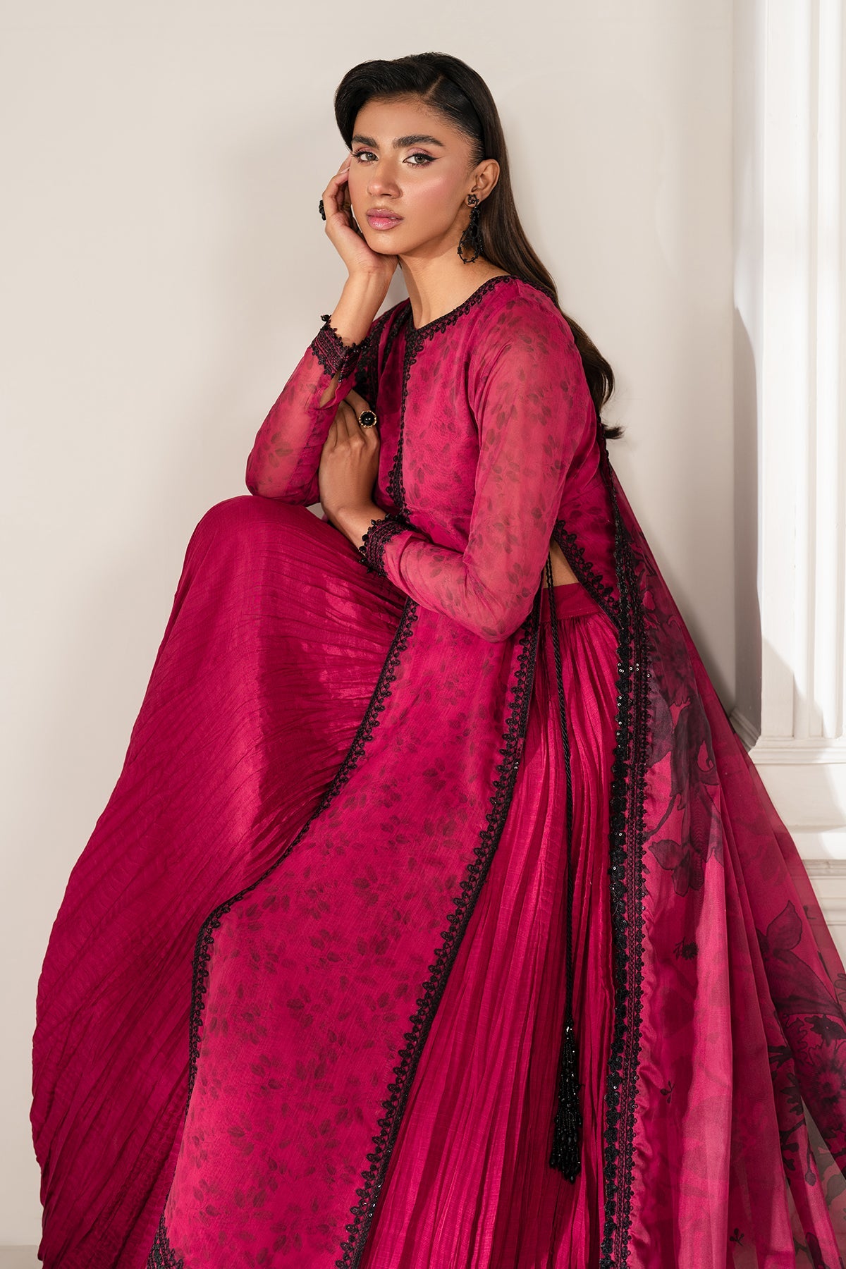 EMBROIDERED CHIFFON UF-4138