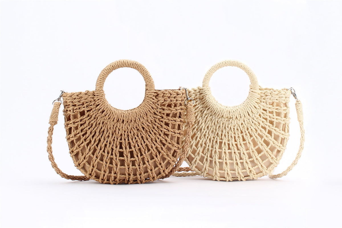 Samui Raffia Bag with Handles & Detachable Chain