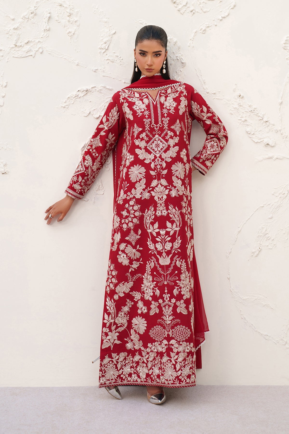 EMBROIDERED RAW SILK SF-4434