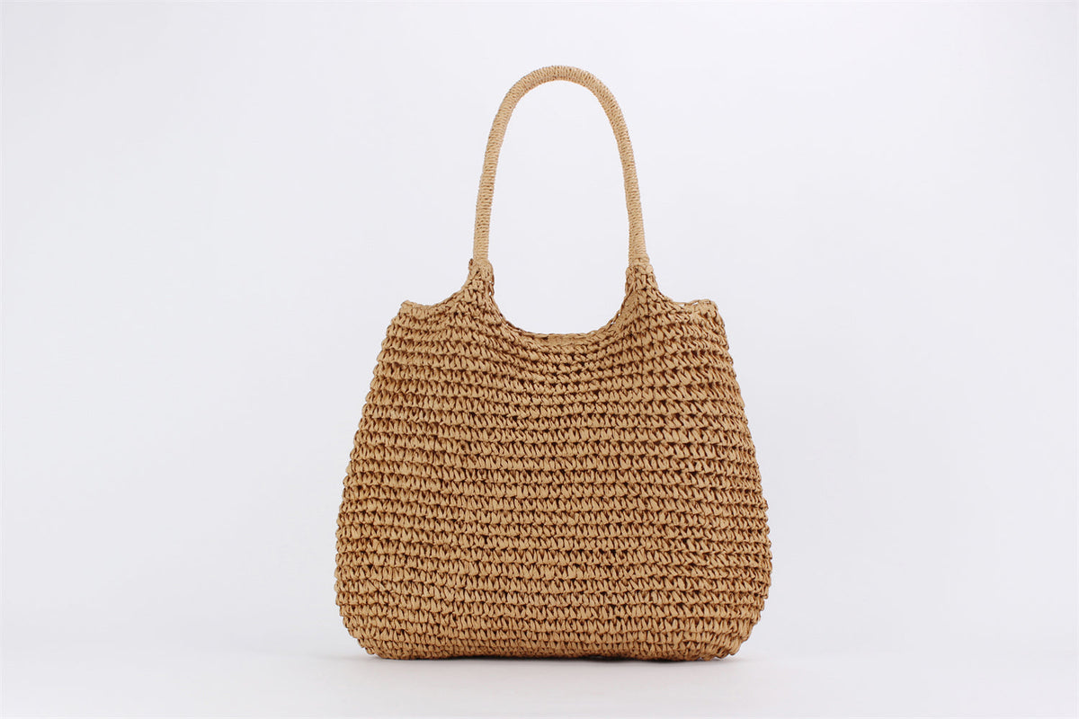 Azure Raffia Tote Bag