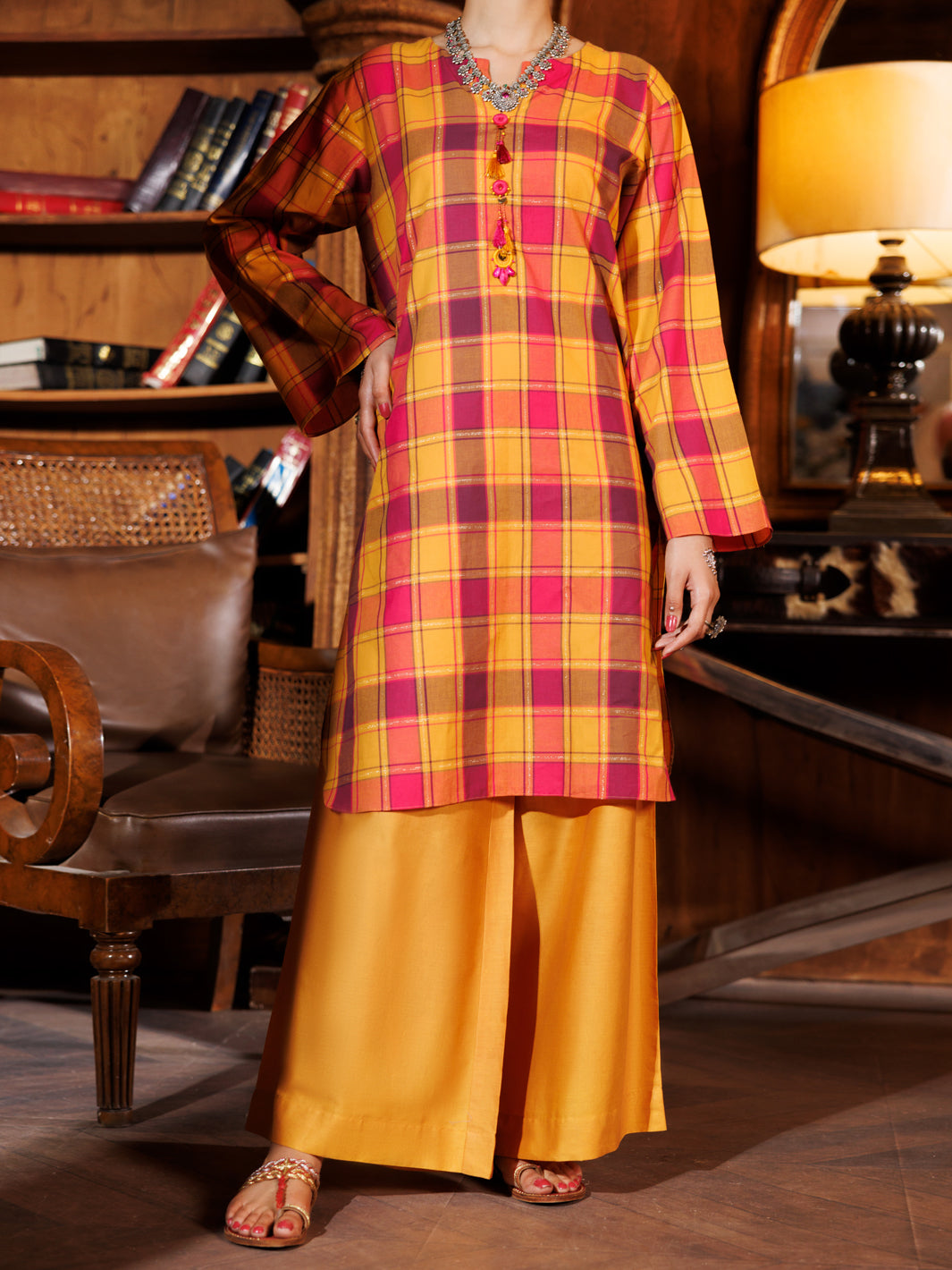 Mustard Yarn Dyed 2Pc Stitched - AL-2PS-LKS-980