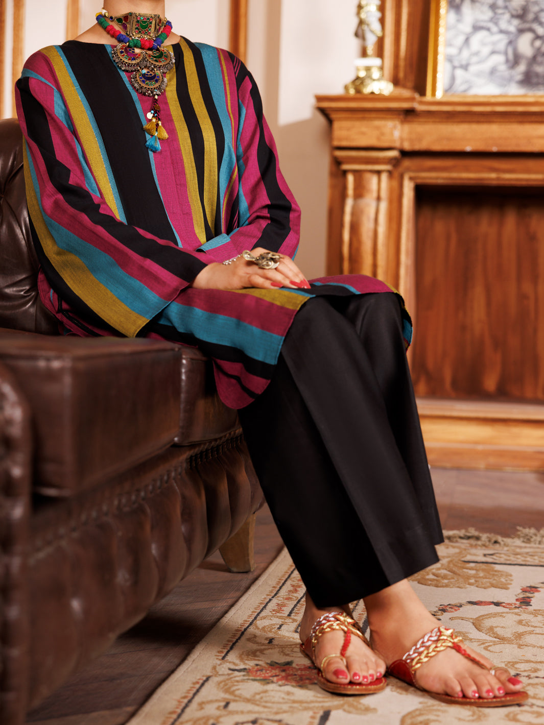 Black Yarn Dyed 2Pc Stitched - AL-2PS-LKS-983
