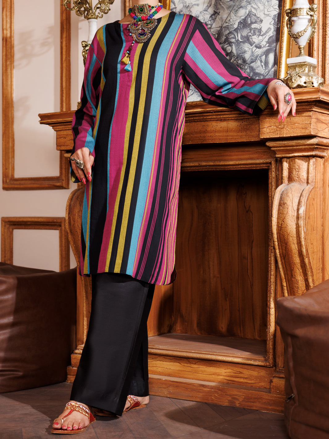 Black Yarn Dyed 2Pc Stitched - AL-2PS-LKS-983