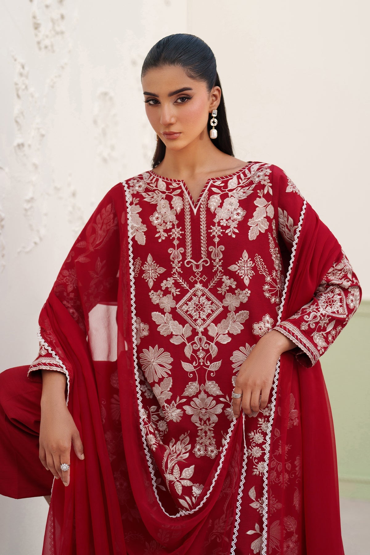 EMBROIDERED RAW SILK SF-4386