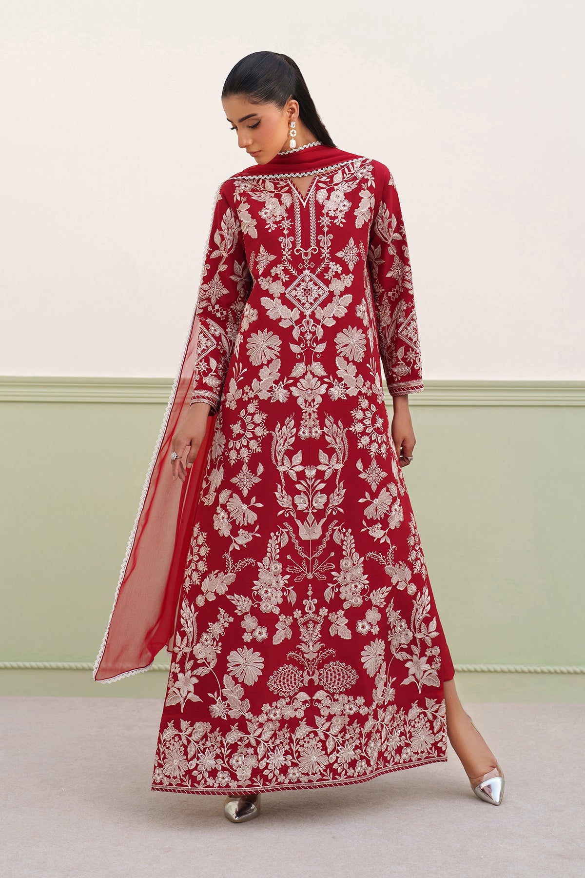 EMBROIDERED RAW SILK SF-4386