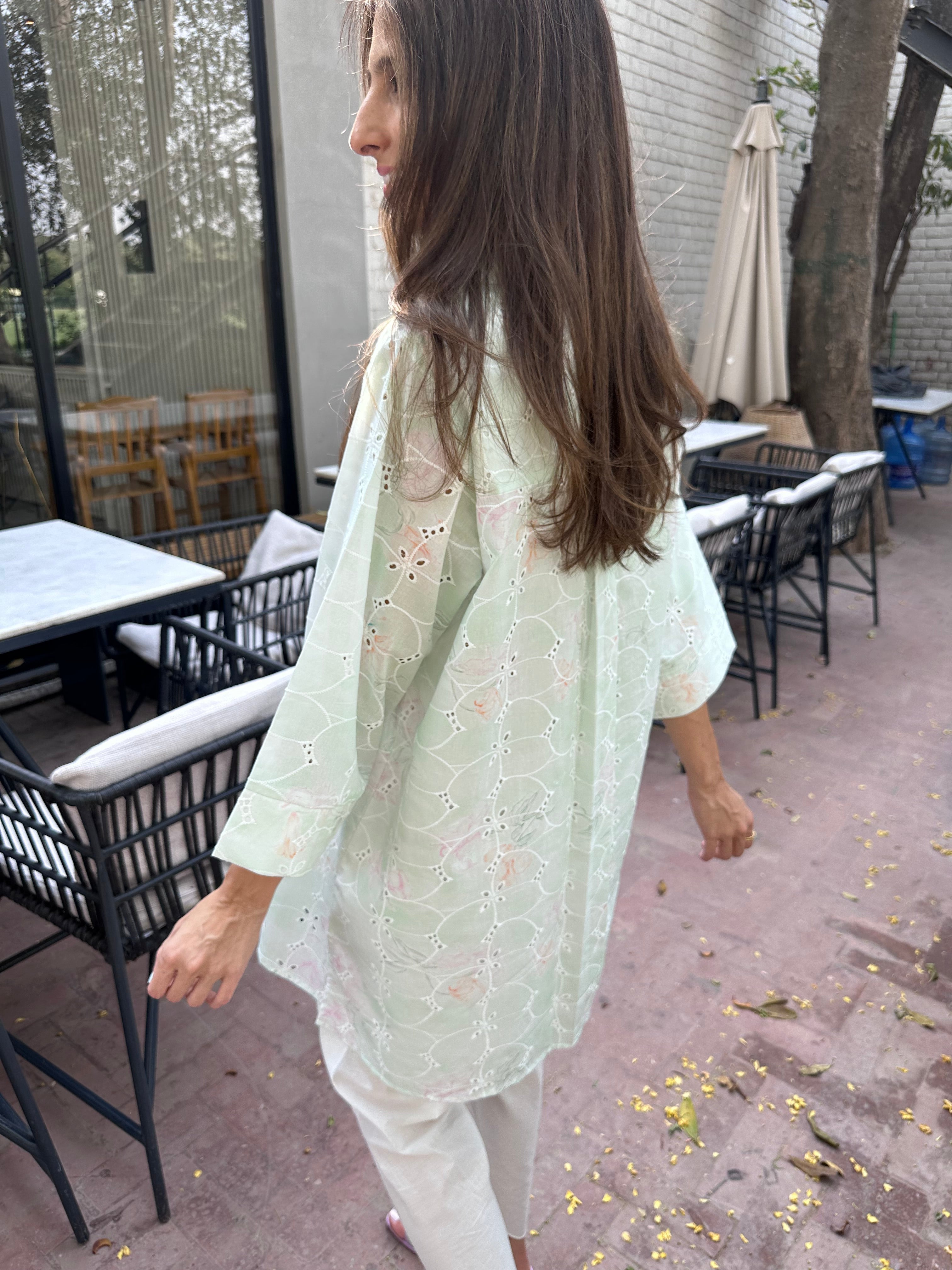 Green Lawn Toby Tunic with Tulip Shalwar
