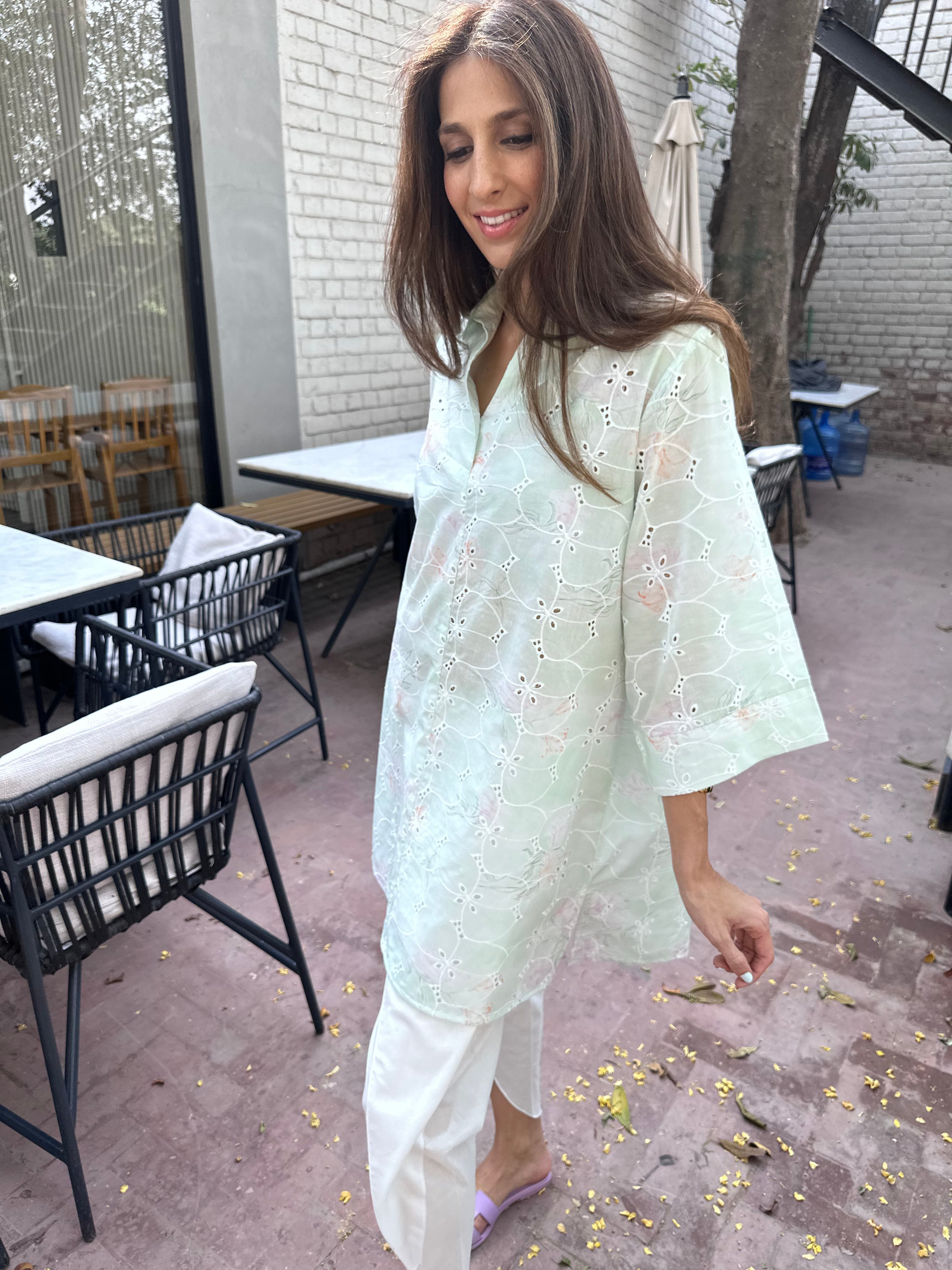 Green Lawn Toby Tunic with Tulip Shalwar