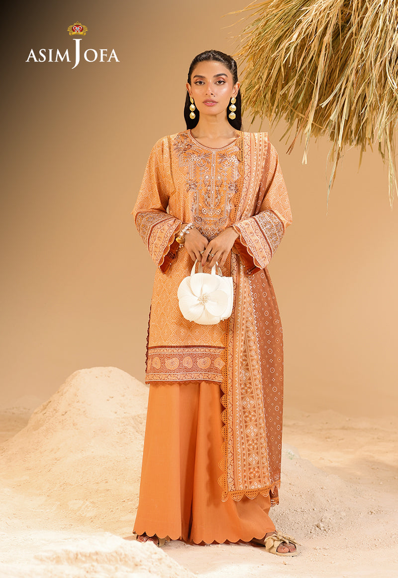 AJUBU-08 Embroidered Lawn 2 Pcs