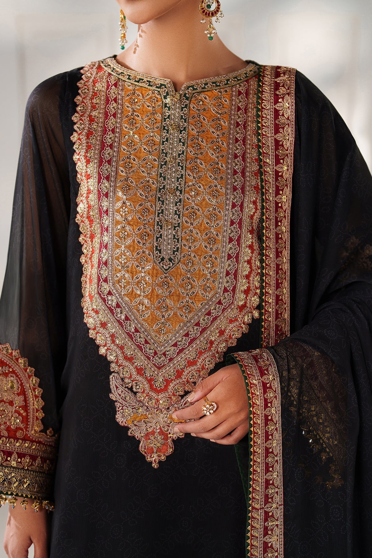 EMBROIDERED CHIFFON PR-1246
