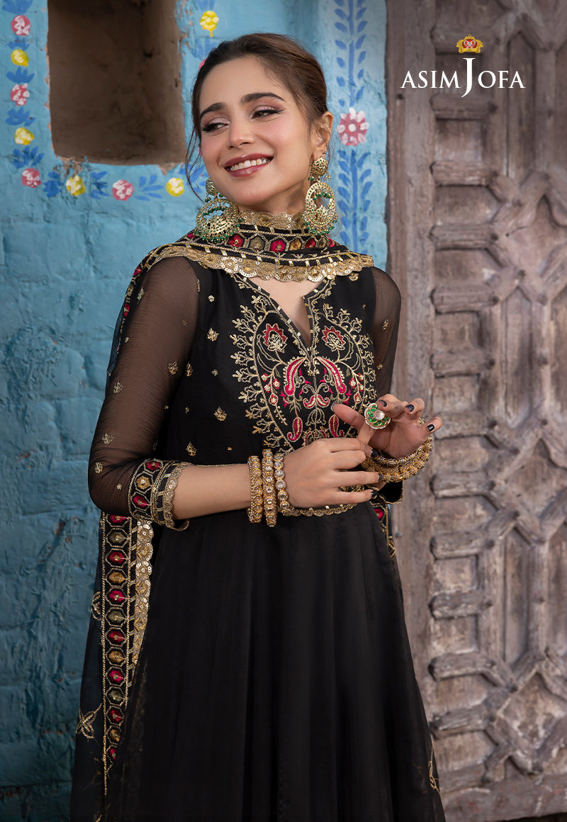 AJABD-25 EMBROIDERED CHIFFON STITCHED 3 PCS