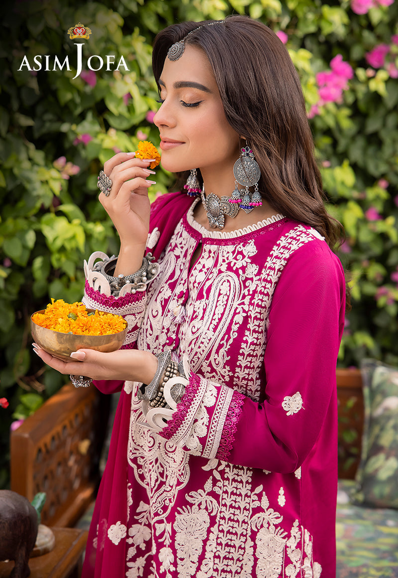 AJSWP-18 STITCHED EMBROIDERED LAWN SILK 3 PCS