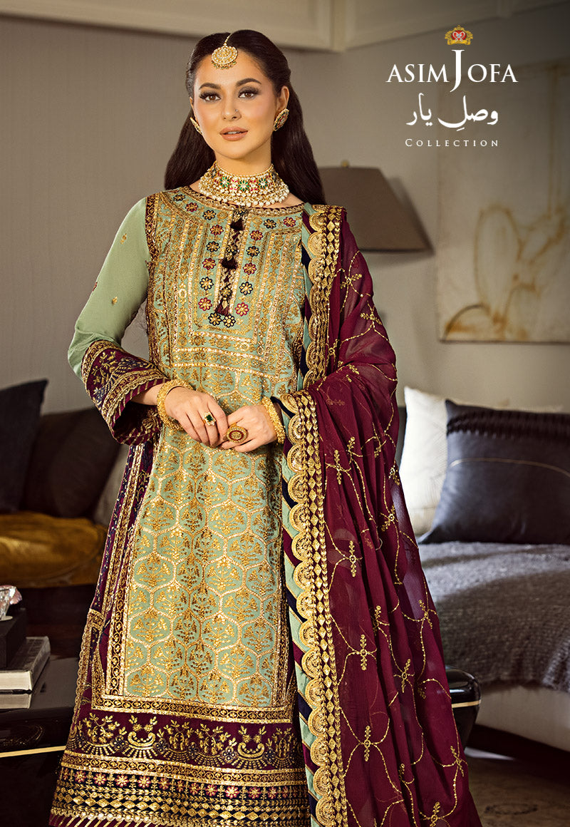 Ajso-221 Unstitched 3 Pcs Shirt Dupatta Trouser